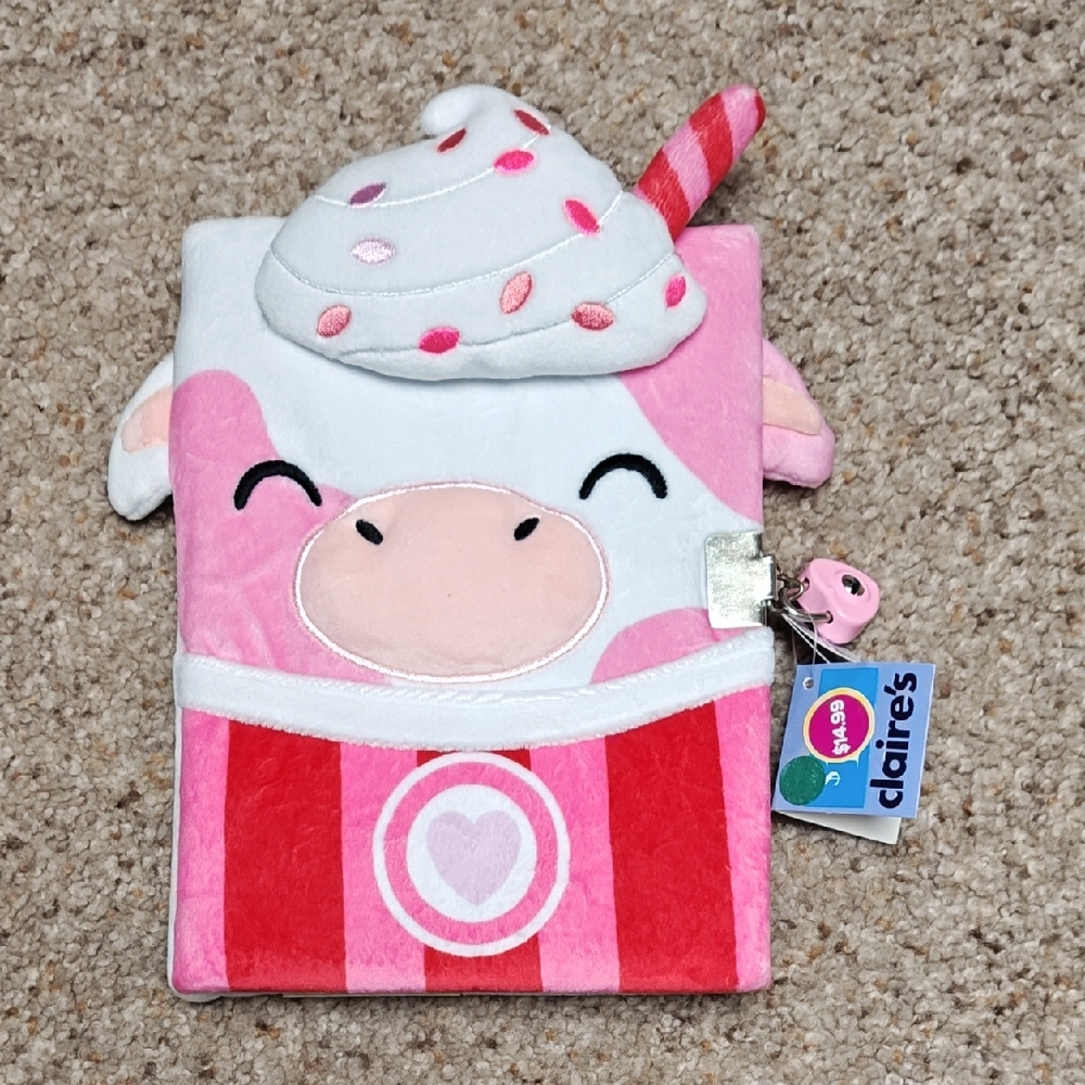 Claire's Pink and White Cow Notebook